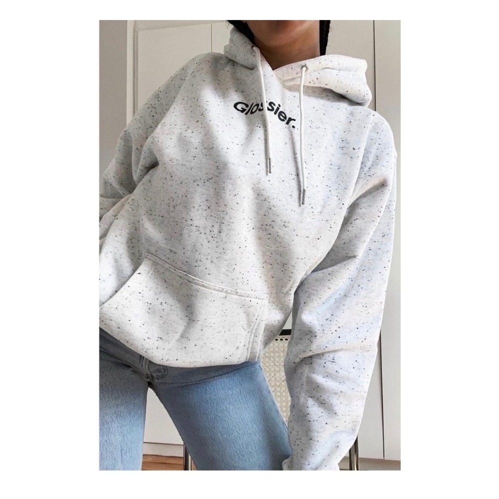Glossier Hoodie Terrazzo Speckled Limited Edition Sweatshirt Medium